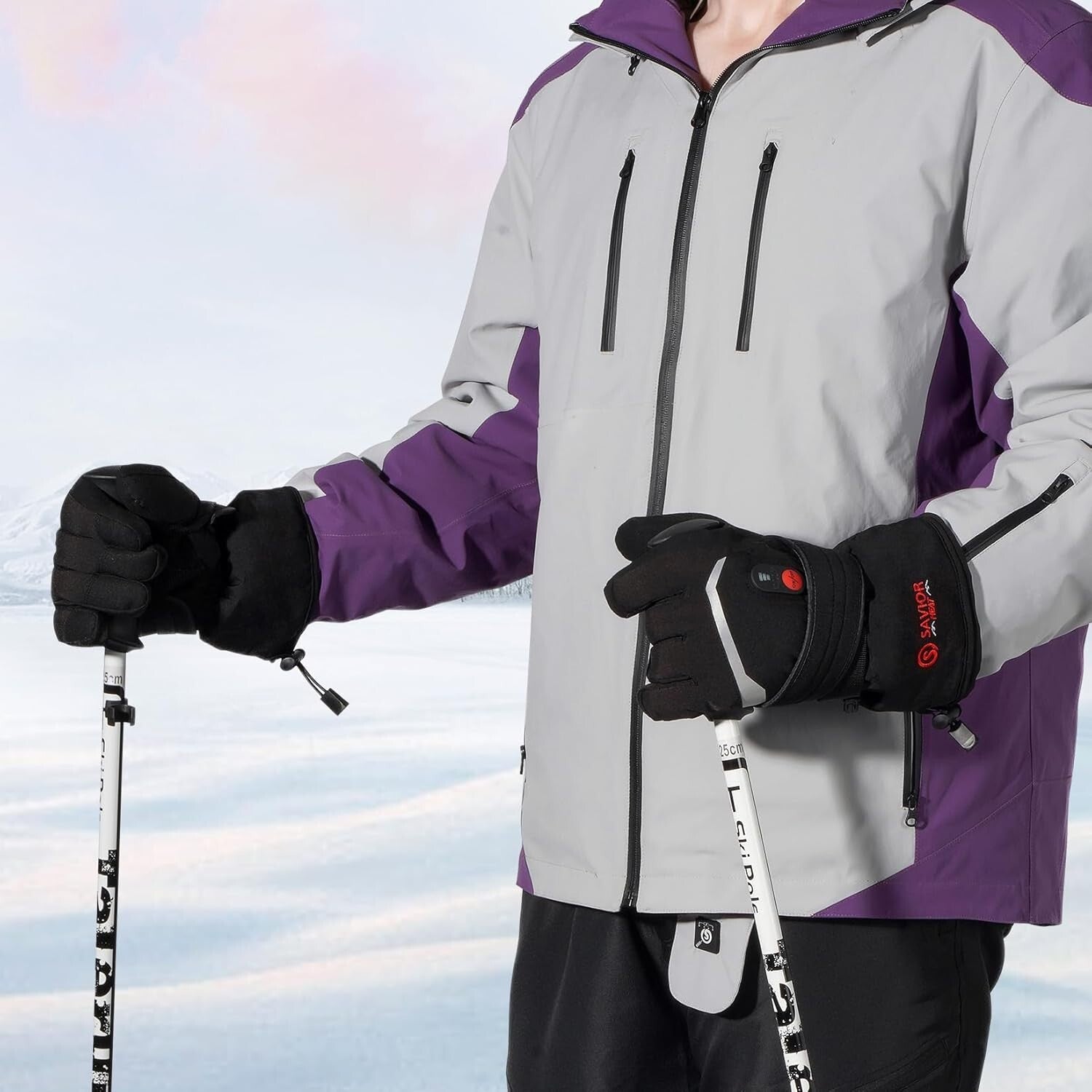 Rechargeable Heated Gloves - Touch Screen & Reflective Safety for Winter Sports