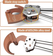 Load image into Gallery viewer, Heavy-Duty Ratchet Cable Cutters for 300mm² Copper/Aluminum Wire - 600mcm