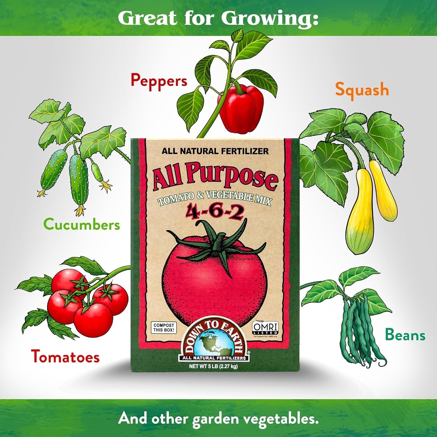 Down To Earth 15 lb Organic Tomato & Vegetable Mix - Non-Burning Formula