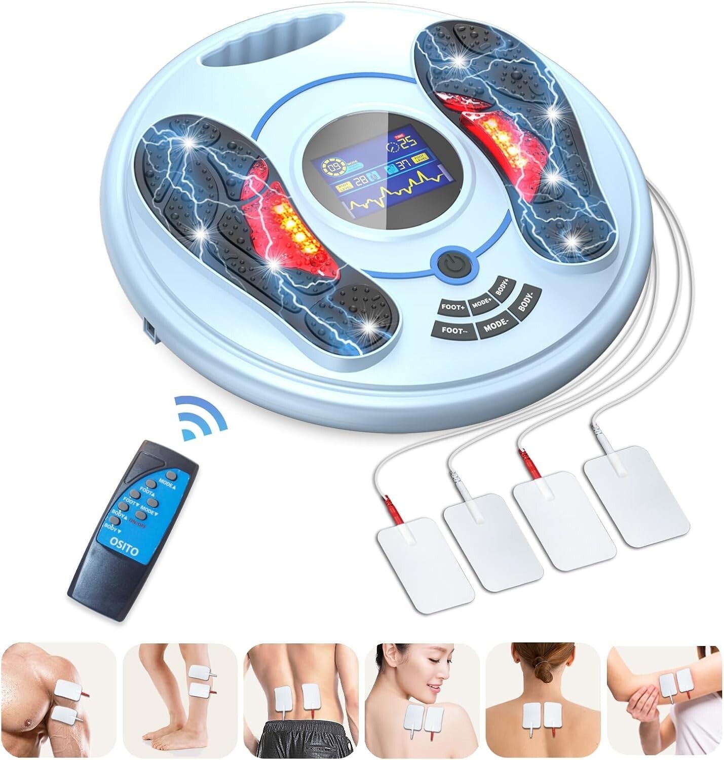 FDA Cleared Foot and Body Massager – Dual System for Pain Relief and Circulation