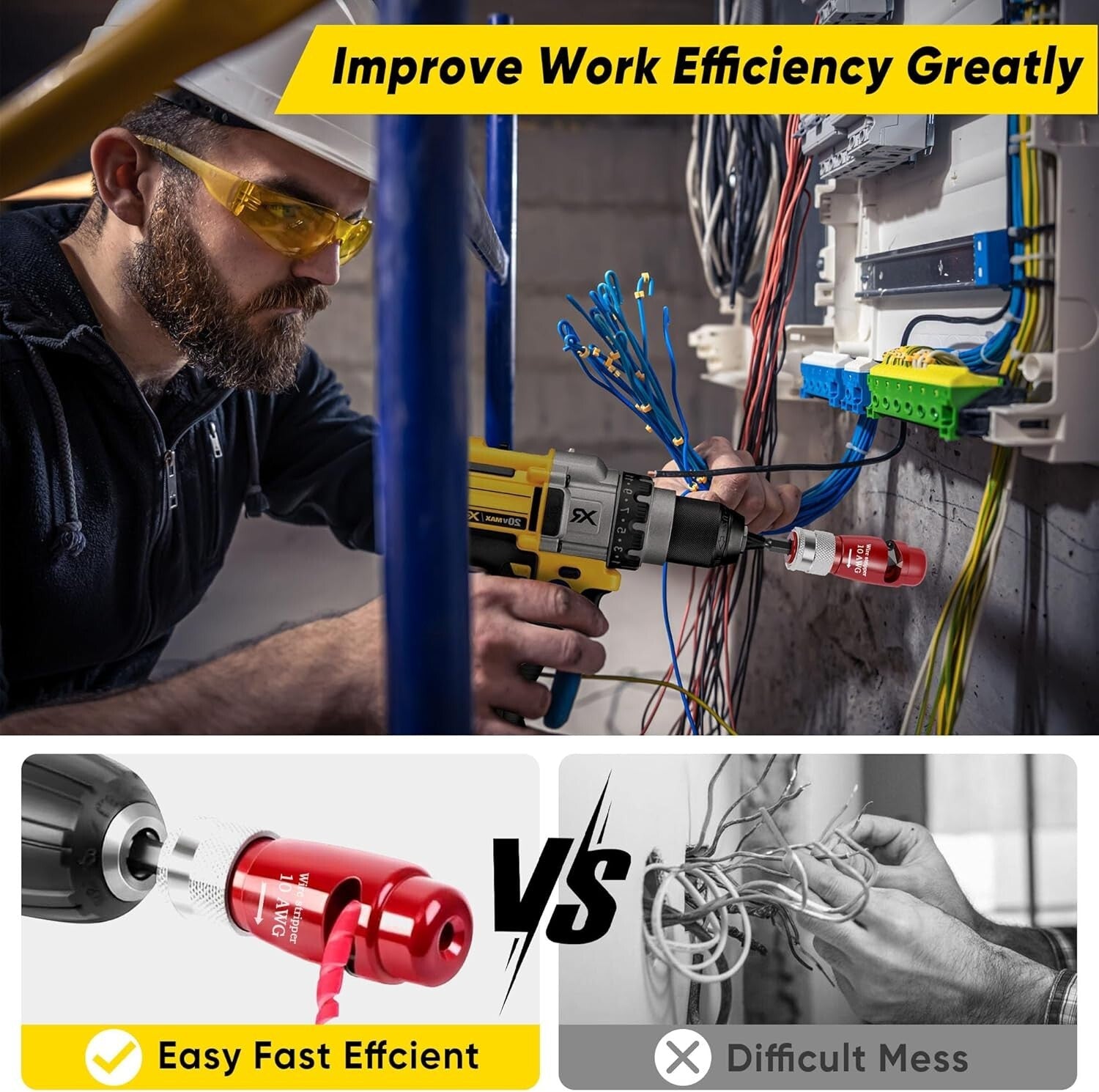 Efficient Wire Stripping Tool and Connector Set for Electricians - 2024 Edition