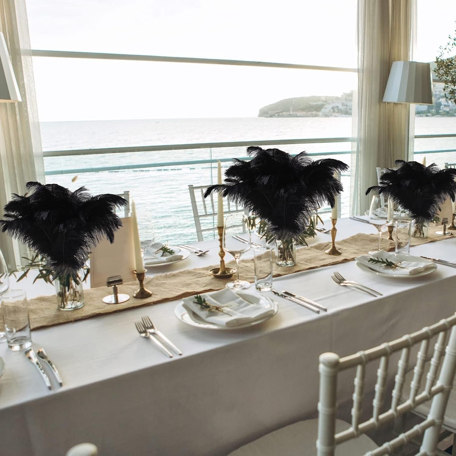 Versatile 90 Pcs Natural Ostrich Feathers - Craft, Decor & DIY Essentials