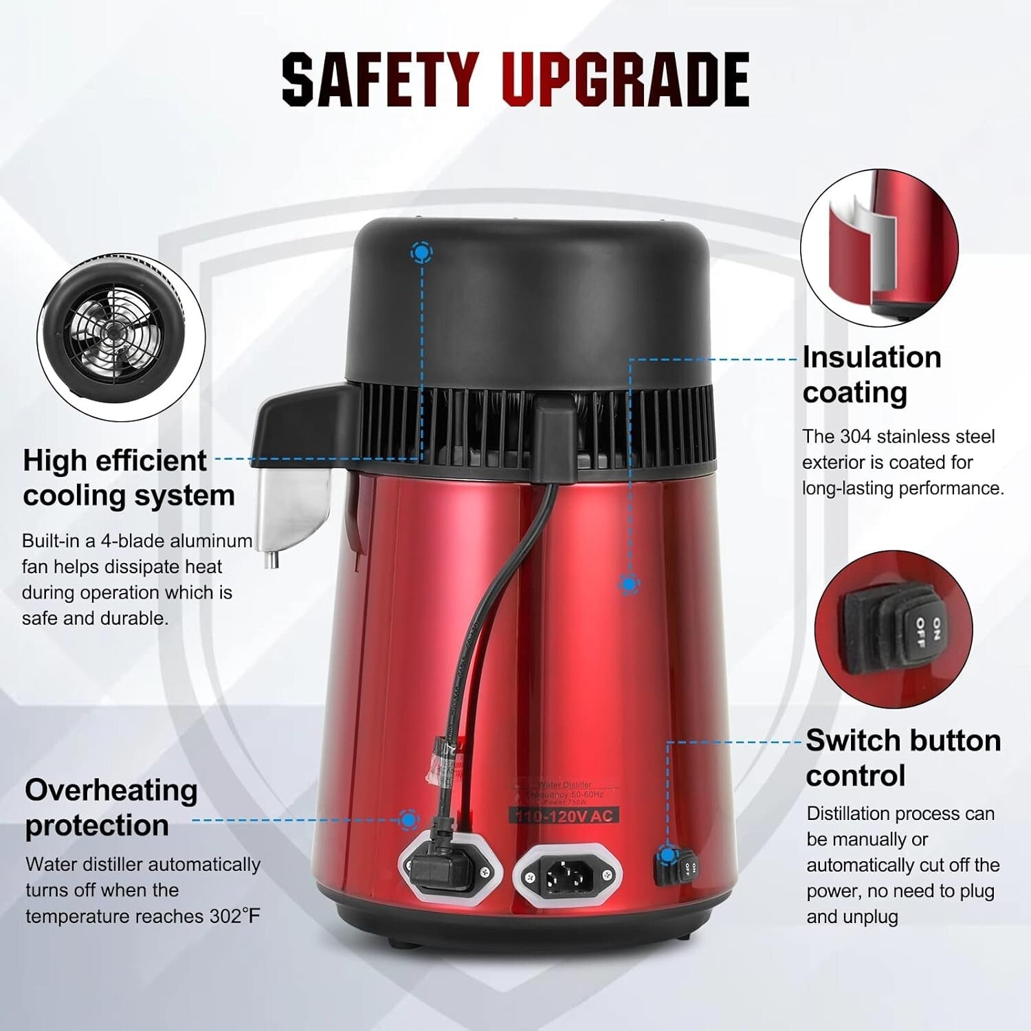 Efficient 4L Countertop Water Distiller - Pure Drinking Water for Your Family