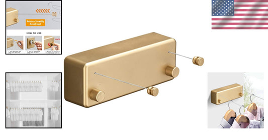 Durable Gold Retractable Clothesline with Dual Ropes - Perfect for All Clothing