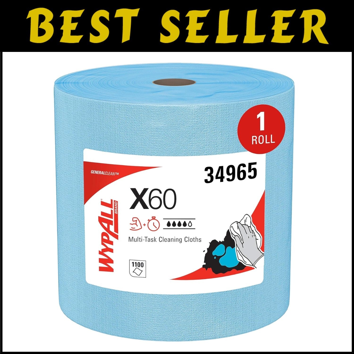 Strong & Lightweight X60 Cloths - 1,100 Sheets of Perforated Cleaning Power