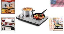 Load image into Gallery viewer, Portable Hot Plate with Dual Infrared Burners - Perfect for Student Homes &amp; RVs