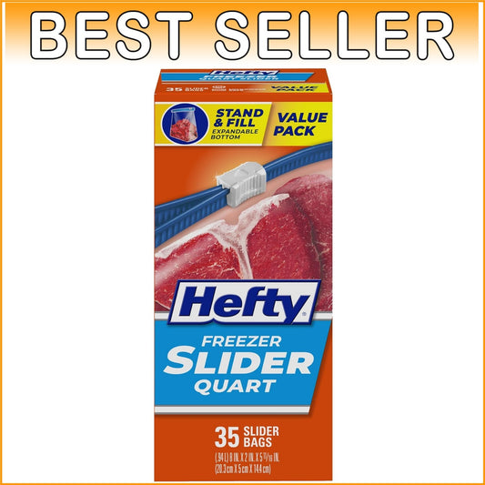 Clear Slider Freezer Bags, 35 Count Each - Durable, Food-Safe Storage Solution