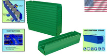Load image into Gallery viewer, Durable 12-Pack Green Plastic Shelf Bins – Perfect for Closet and Drawer Storage