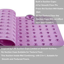 Load image into Gallery viewer, Washable Non-Toxic Bath Mat 18x40 - Light Purple Silicone for Excellent Grip