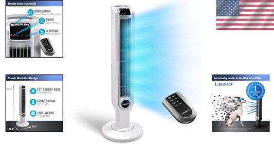 Portable 36" Oscillating Tower Fan with Timer - Ideal for Bedroom & Home Office