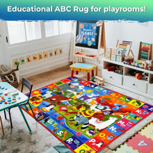 Load image into Gallery viewer, Durable Non-Slip Alphabet Rug for Kids - 59x39 Play Area Carpet with Animals