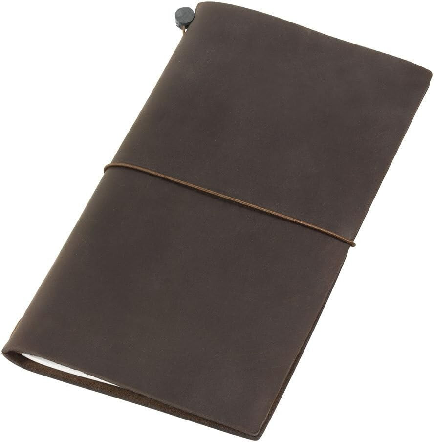 Elegant Regular Size Traveler's Notebook with Pen Holder - Customizable Leather