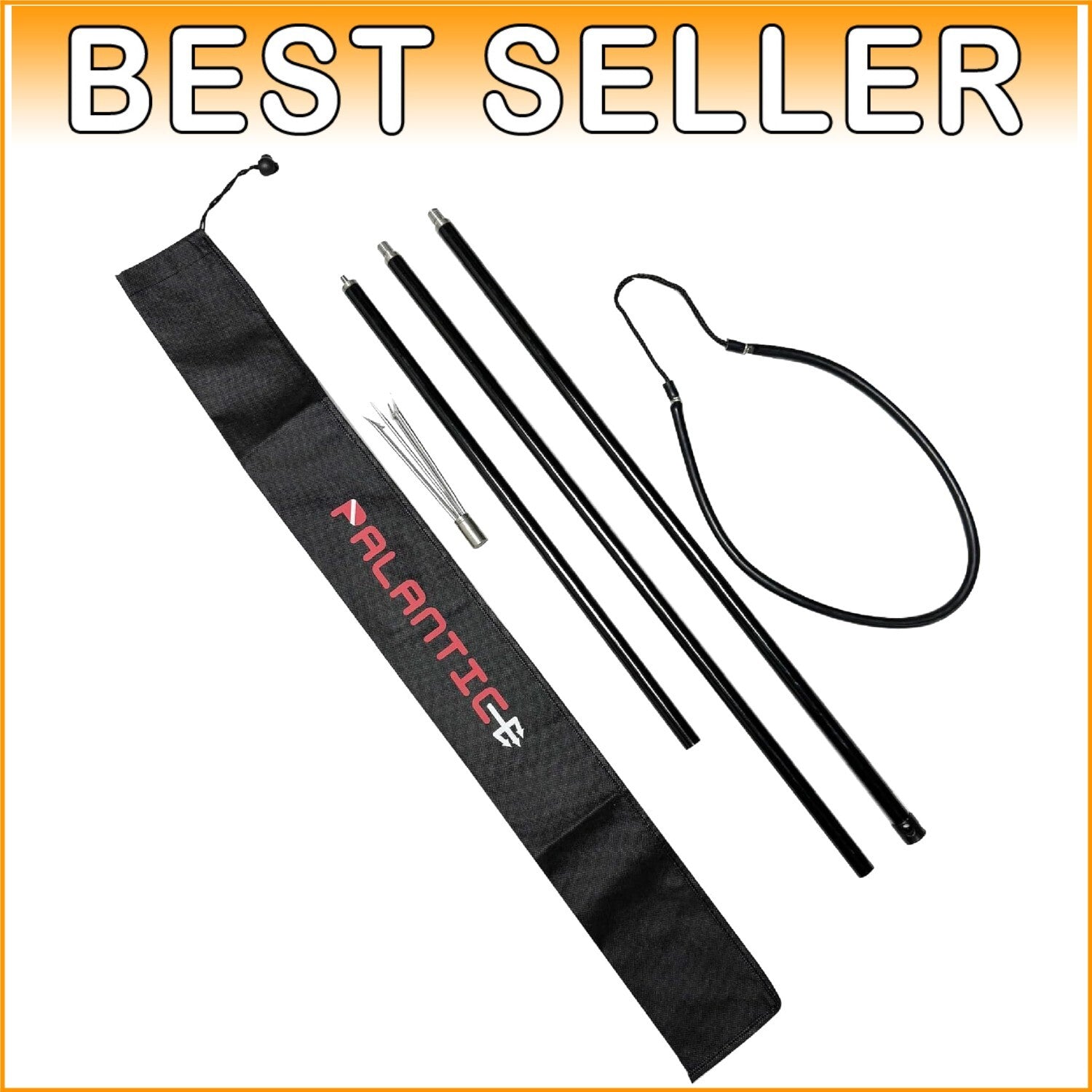 Portable 6.5-Inch Aluminum Spearfishing Rod with 5-Prong Tip & Easy Carry Bag