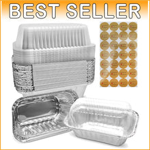 Load image into Gallery viewer, Small Aluminum Baking Pans with Lids - Perfect for Cakes and Breads - 100 Count