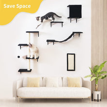 Load image into Gallery viewer, Durable Cat Wall Furniture - 5pcs Wooden Shelves, Bridge &amp; Scratcher for Cats