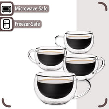 Load image into Gallery viewer, Borosilicate Double Wall Coffee Mugs - 9 oz Modern Design for Hot or Cold Drinks