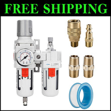 Load image into Gallery viewer, Integrated 3/8" NPT Air Filter Regulator &amp; Lubricator - Complete with Bracket
