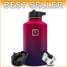 Load image into Gallery viewer, Stylish Dark Rainbow 64 oz Insulated Flask - Perfect for Adventure Lovers