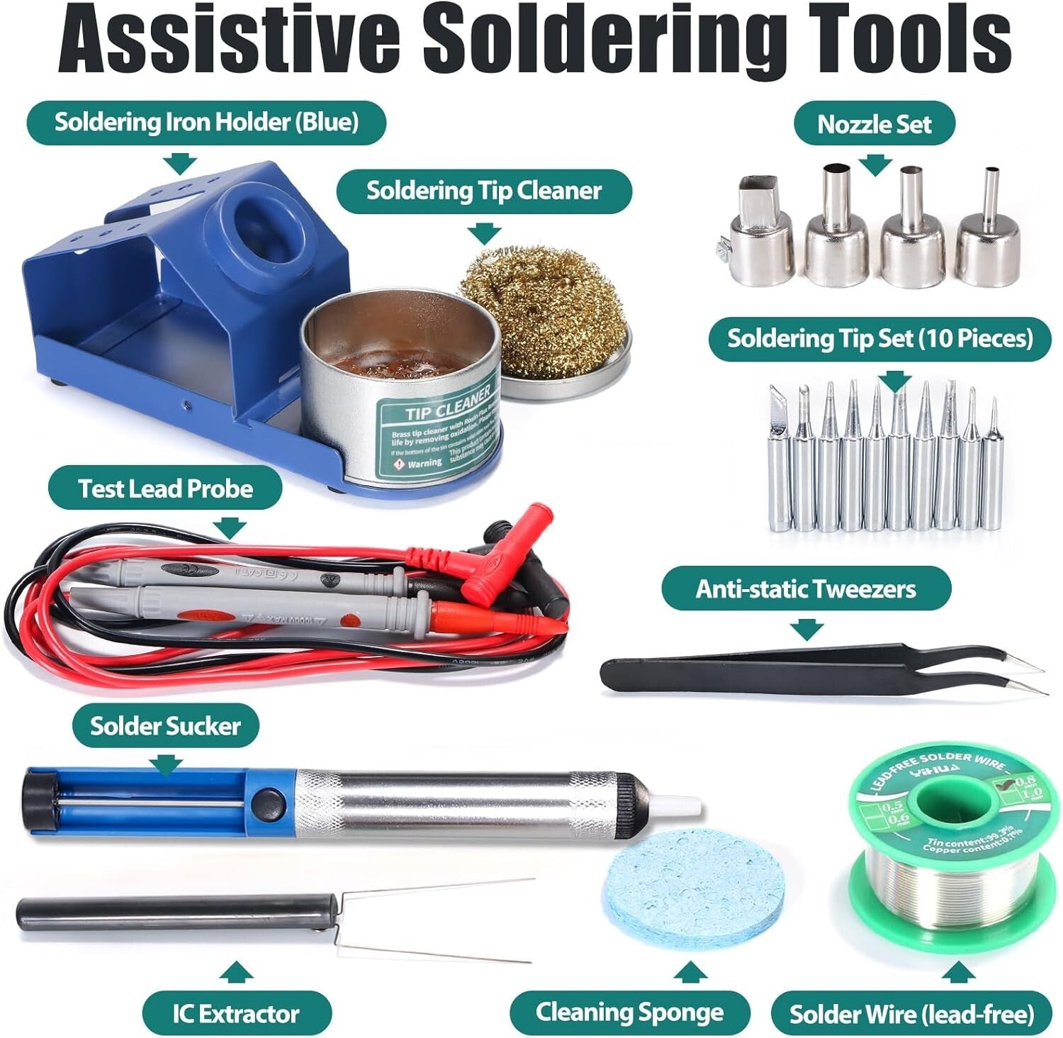 Versatile 3-in-1 Soldering Iron, Hot Air Rework, and 2A DC Power Supply Station