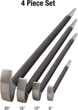 Load image into Gallery viewer, Hand-Powered Pry Bar Kit - 4-Piece, Rolling Head Design from 6" to 20"