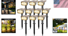 Load image into Gallery viewer, 10 Pack Waterproof Solar LED Landscape Lights with Adjustable Brightness