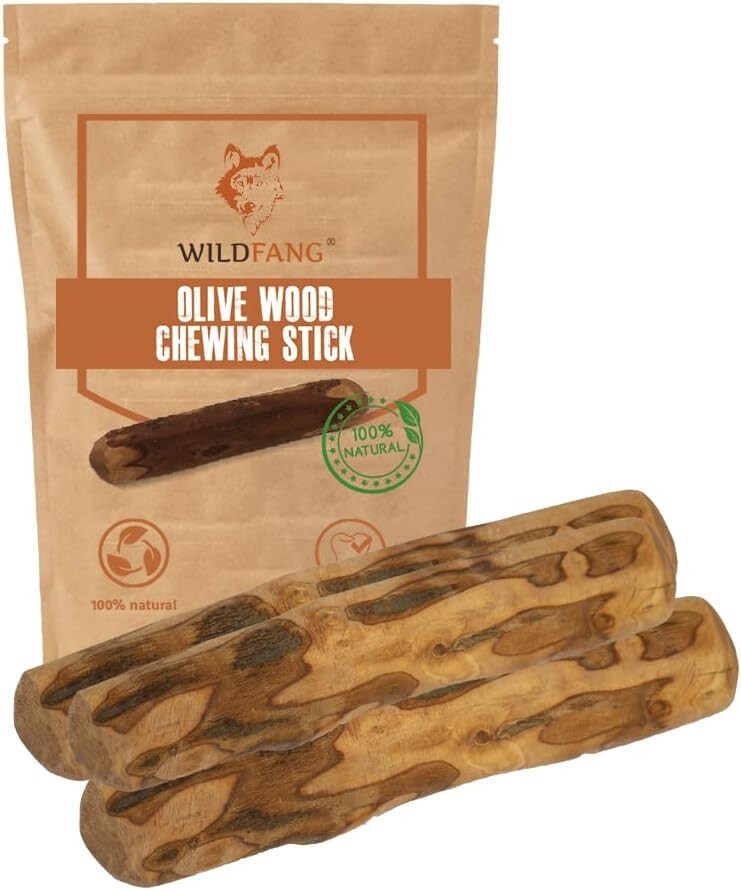 Long-Lasting Olive Wood Dog Chew with Olive Oil - Promotes Dental Health