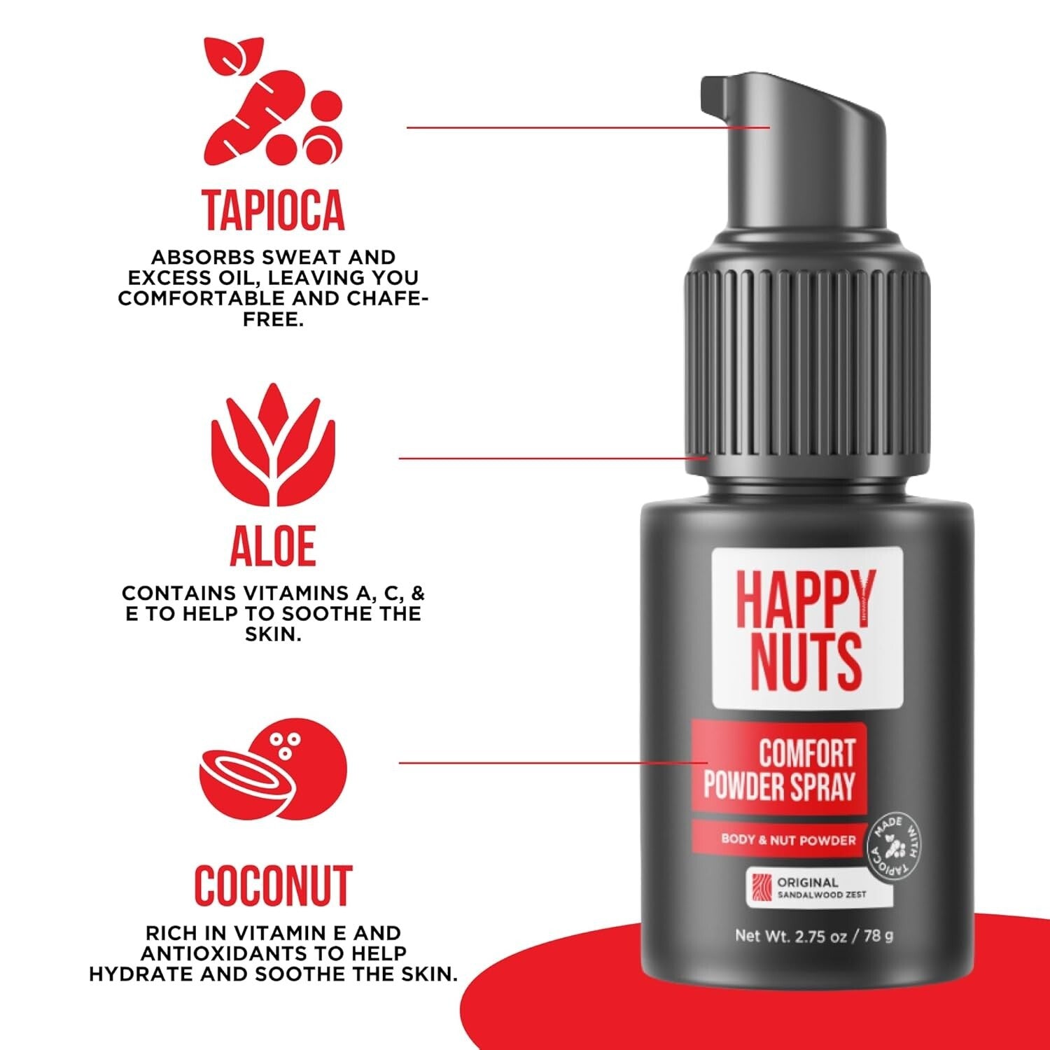 Cruelty-Free Men's Comfort Powder Spray - Talc-Free Deodorant for Sweat Control