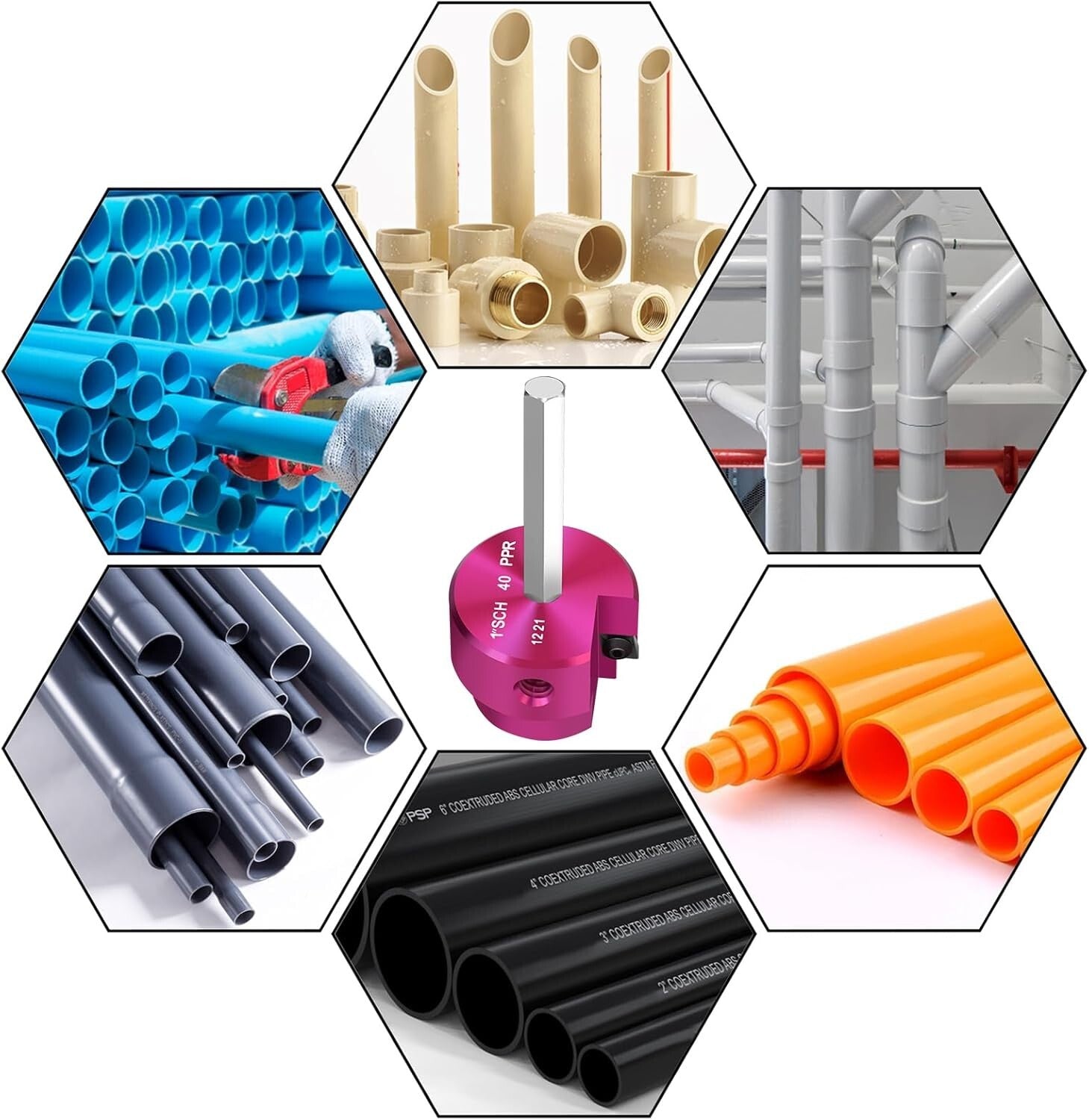 4-Piece PVC Pipe Reamer Set: Essential Tool for Efficient Plumbing Repairs