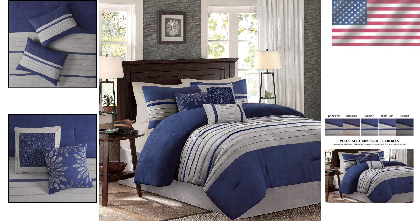 All-Season Down Alternative King Comforter Set with Decorative Shams & Pillow