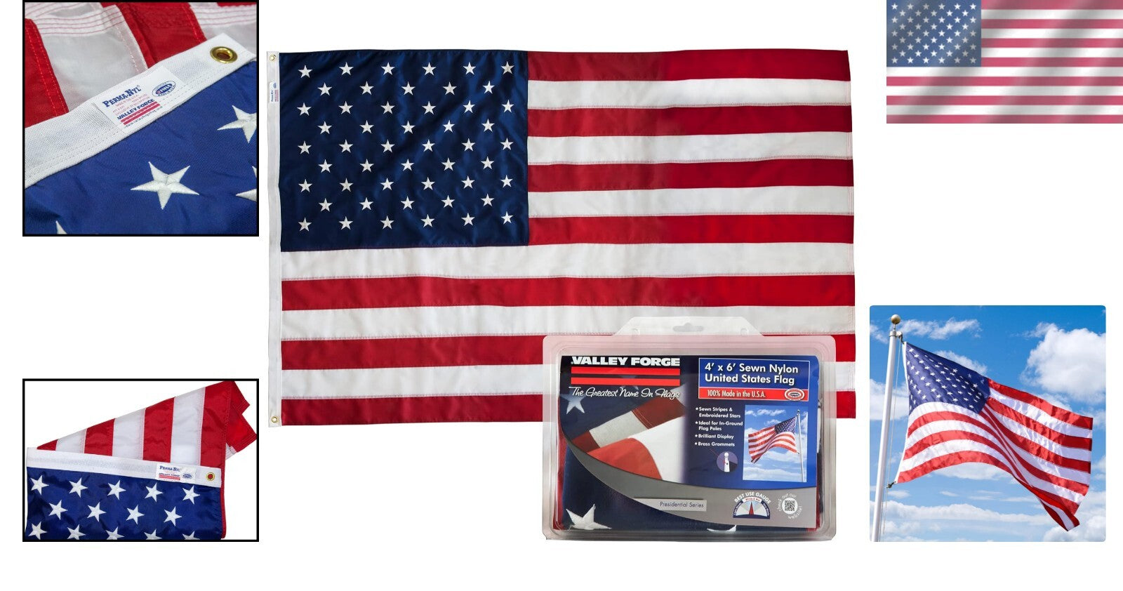 FMAA Certified 5' x 8' American Flag - Sturdy 2-Ply Polyester for Proud Displays