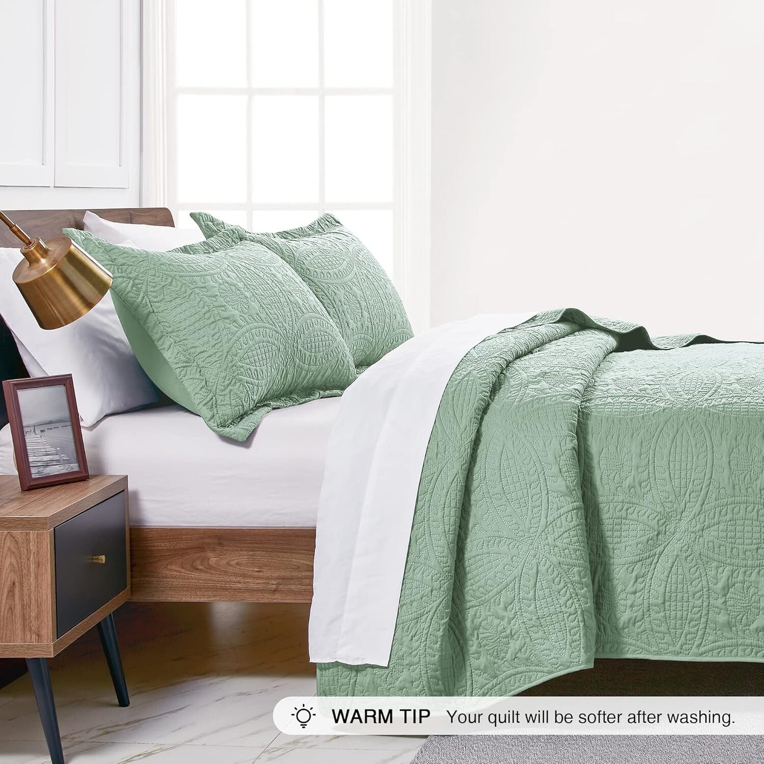 Modern Coin Pattern King Quilt Set - Soft, Durable Bedspread for All Seasons