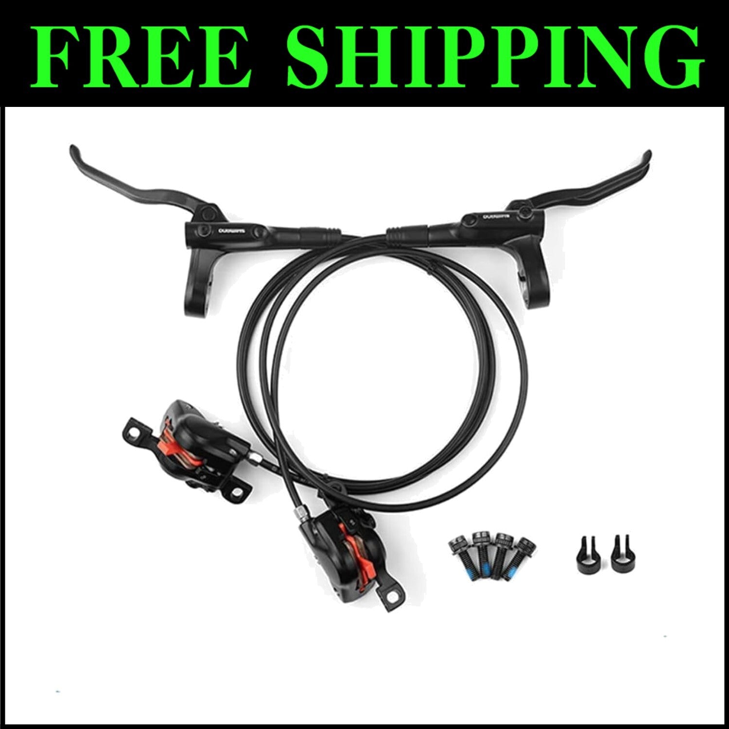 Complete Shimano MT200 Hydraulic Disc Brake Set with Resin Pads for Easy Upgrade