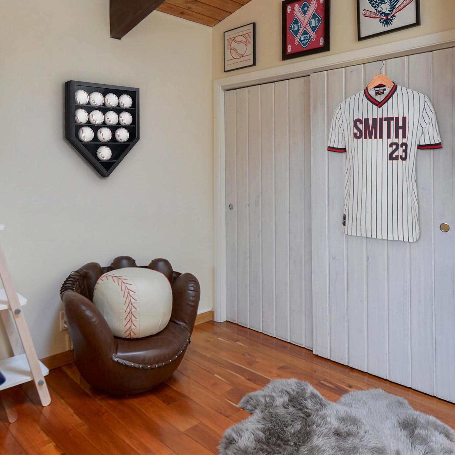 Home Plate Baseball Display Case - Securely Show 12 Baseballs or Rings in Style