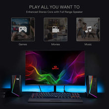 Load image into Gallery viewer, RGB Desktop Speakers - 2.0 Channel Enhanced Stereo Sound with Touch Control