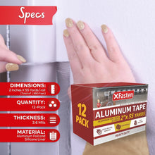 Load image into Gallery viewer, Durable 1980 Feet Aluminum Duct Tape - Heavy-Duty, Moisture &amp; Heat Resistant