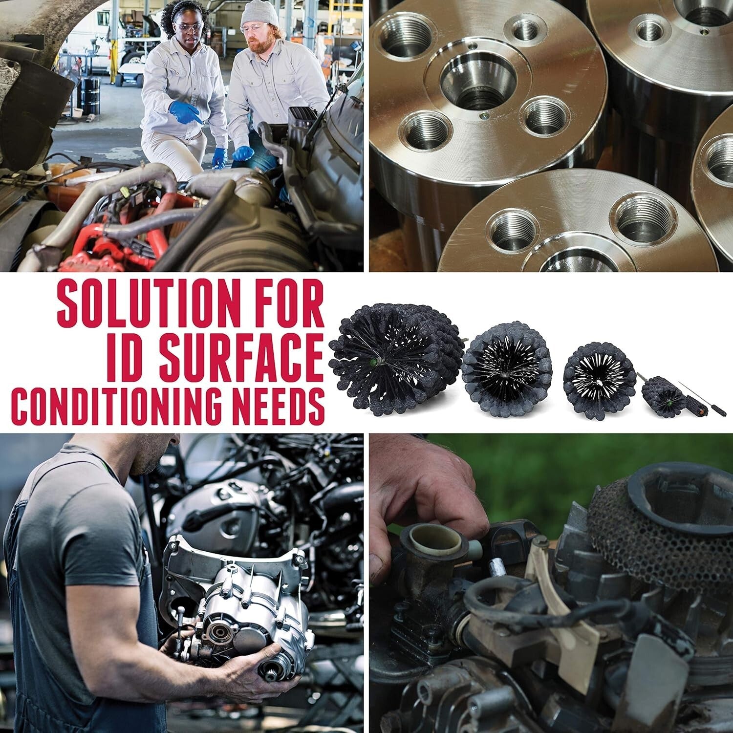 CrossFlex Nylon Bore Brush 4" - 320 SC Grit for Consistent Crosshatch Pattern