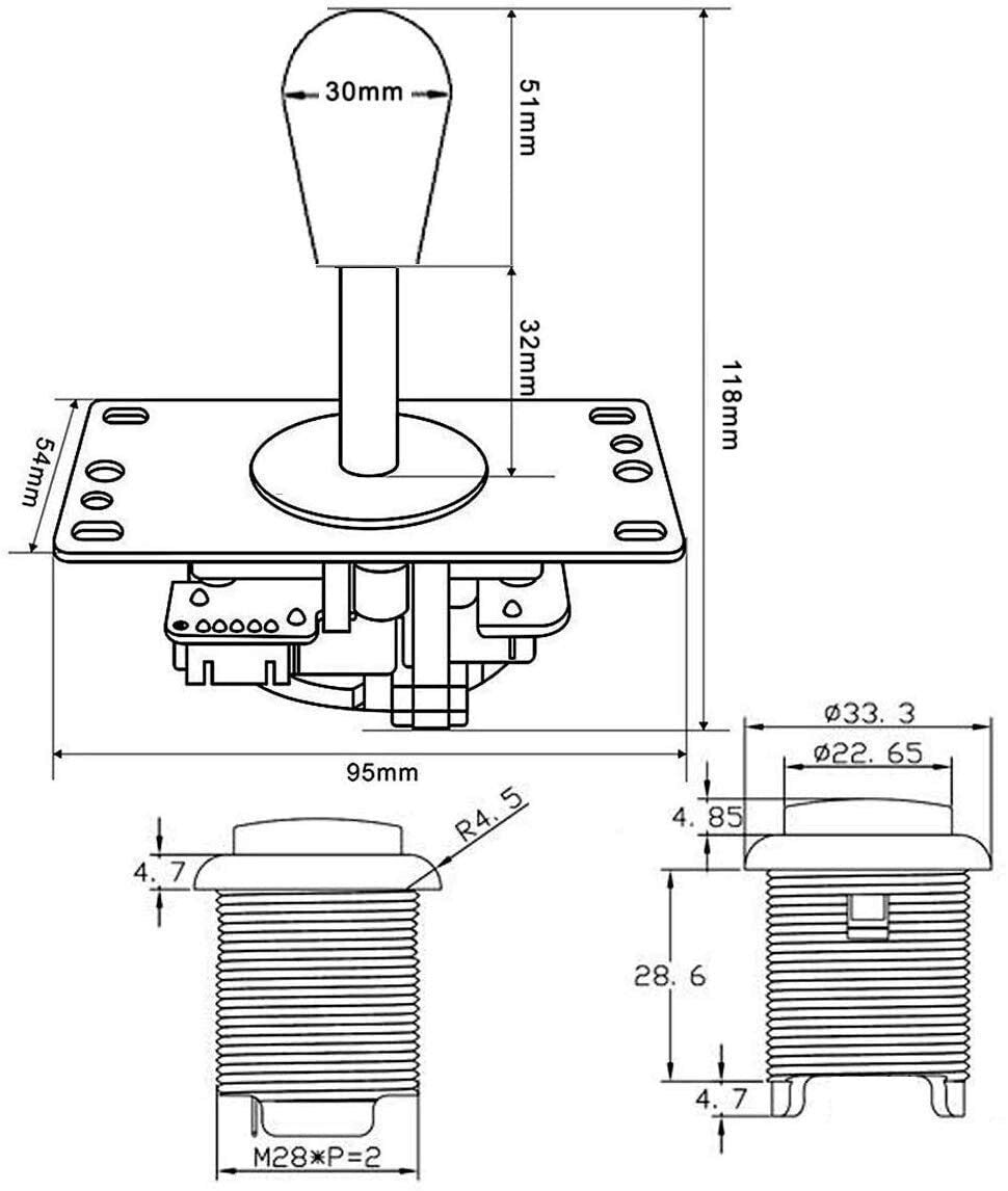 Customizable 2-Player Arcade Games DIY Kit - Joysticks & Colorful LED Buttons