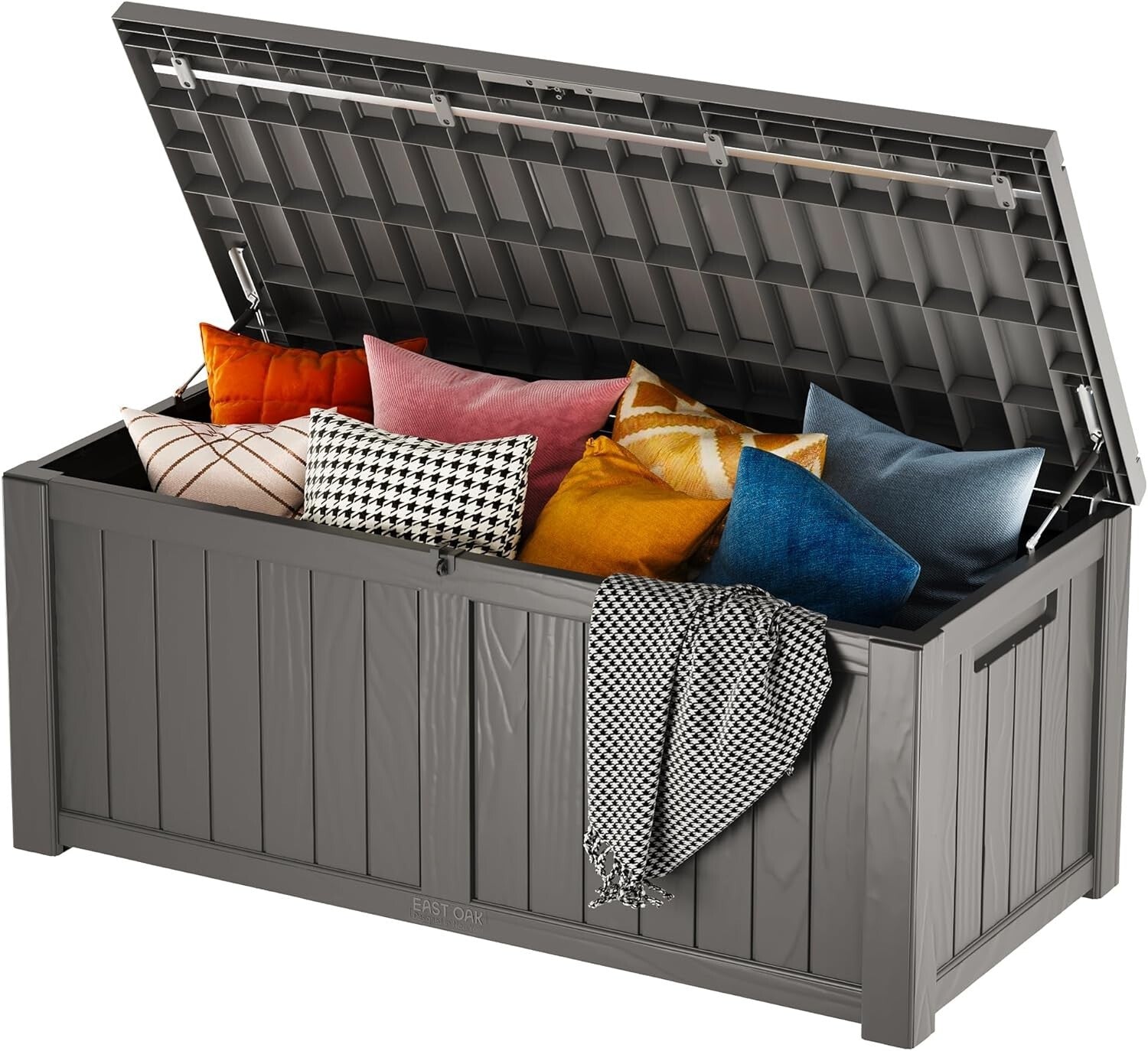 All-Weather Outdoor Storage Bin with 120 Gallon Capacity & Bench Feature