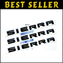 Load image into Gallery viewer, Upgrade Your Truck: 3-Pack Black Sierra Nameplate Emblems for Enhanced Style