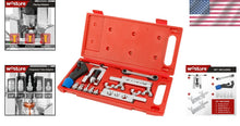Load image into Gallery viewer, 9 Dies Complete Flaring Swage Tool Kit with Tubing Cutter &amp; Ratchet Wrench