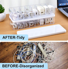 Load image into Gallery viewer, Multi-Functional Clear Cord Storage Box - Ideal for Cables and Office Supplies