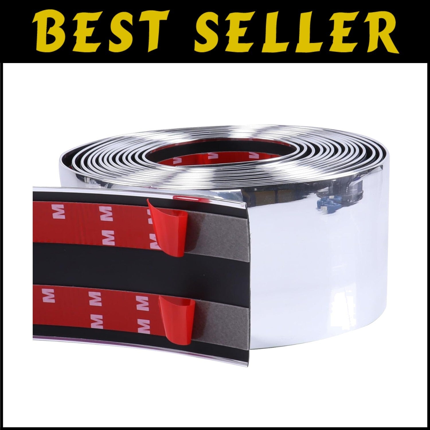 Flexible Chrome Automotive Trim Molding - 100mm Heavy-Duty Protection Stripe