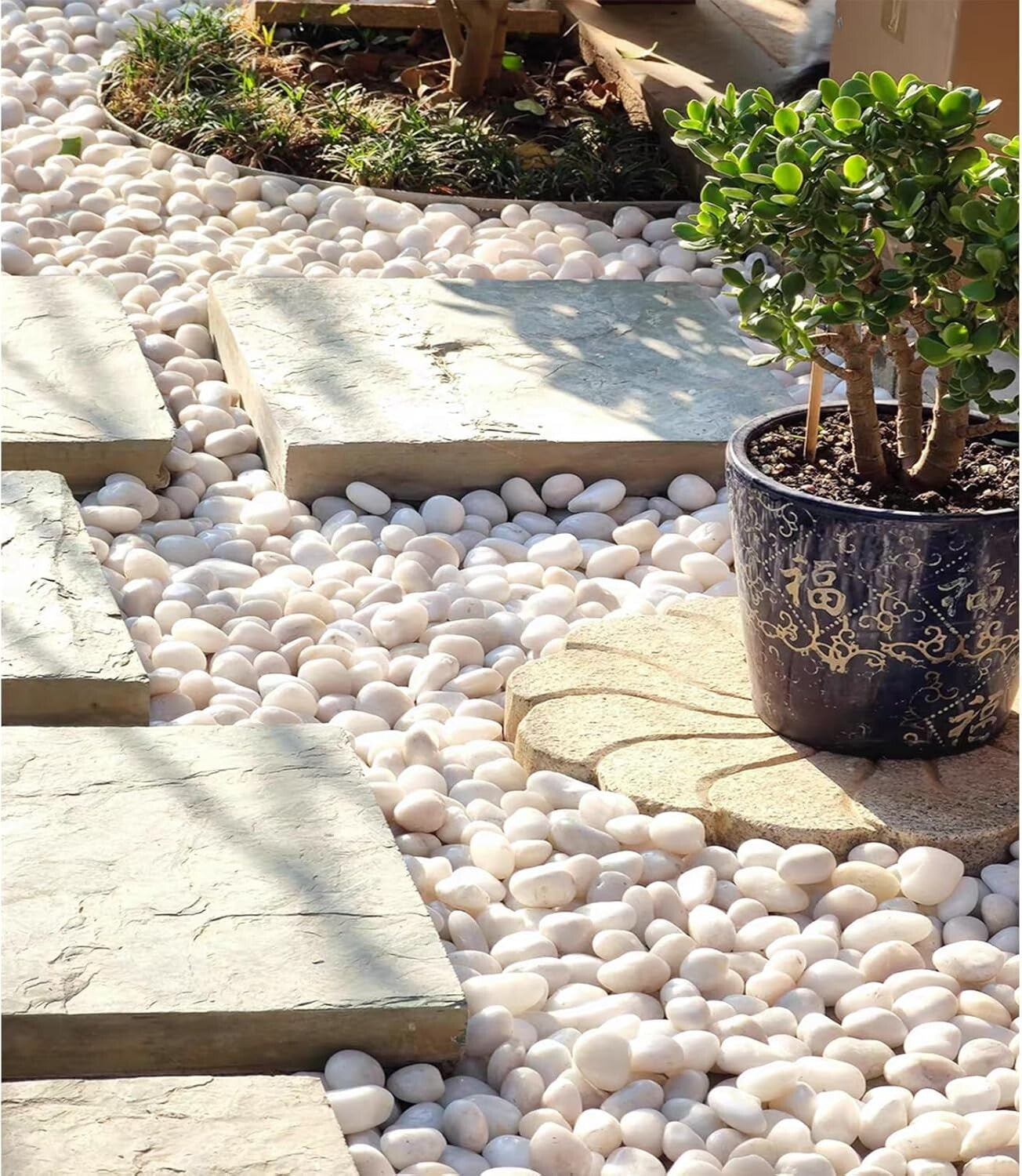 Elegant 20lbs White Pebbles - Ideal for Landscaping, Planters & Creative Decor