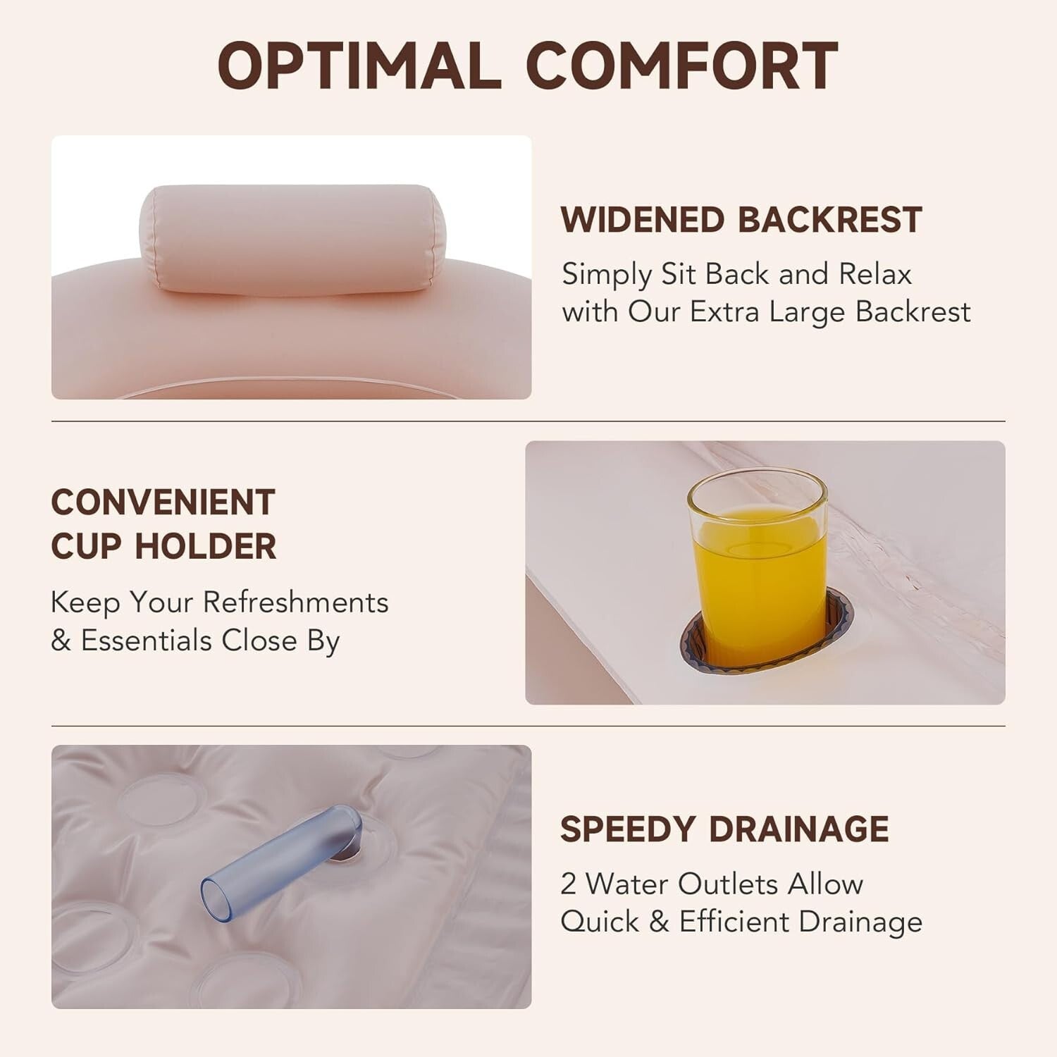 Portable Inflatable Bathtub with Electric Pump & Pillow - Indoor/Outdoor Spa