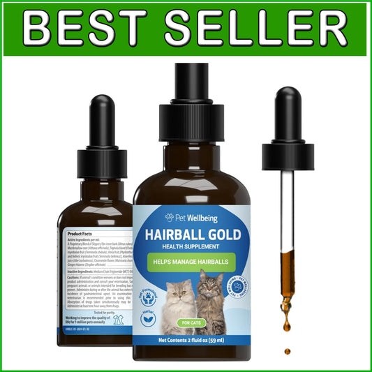 Comforting Hairball Gold for Cats, 2 oz - Soothing Herbal Formula, Made in USA