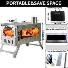 Load image into Gallery viewer, Multifunctional Titanium Hot Tent Stove with Roll-Up Pipe for Seamless Camping