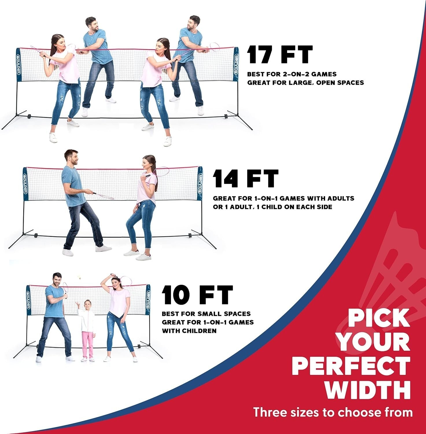 Adjustable Portable Net for Badminton, Tennis & Soccer - Quick Setup Anytime
