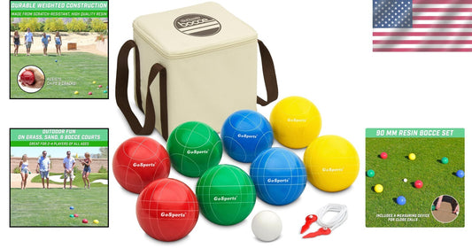 Versatile 90mm Bocce Ball Set - Enjoy Competitive Fun on Grass, Sand, & Courts!