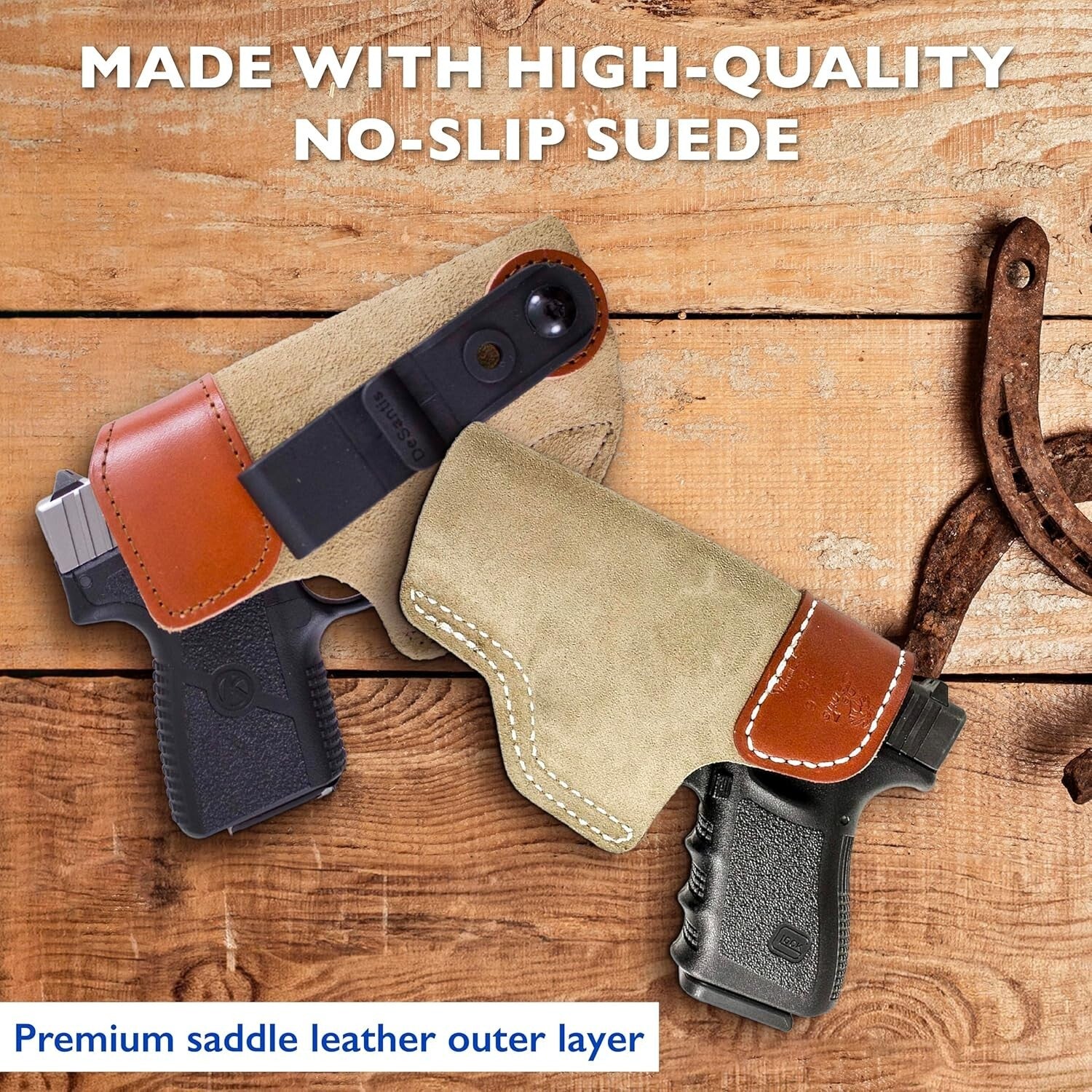 Premium Leather IWB Holster Fits S&W, Taurus & More - Discreet Right Hand Draw