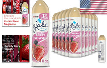 Load image into Gallery viewer, Refreshing Bubbly Berry Air Freshener, 12 Aerosol Cans, 8 Oz Each - Mood Booster